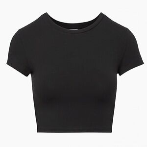 TNA Black Ortiz Crop Baby Tee